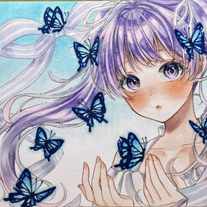 手描きイラスト アナログイラスト イラストオーダー 透明水彩 原画