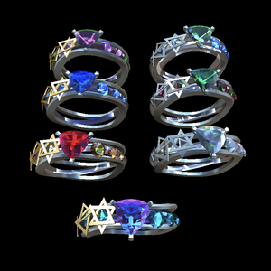 宝石の指輪　7色　Gemstone Rings