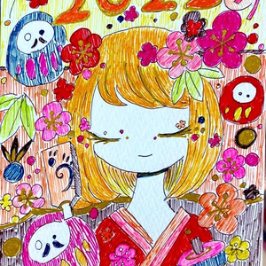 ポストカード 年始イラスト
