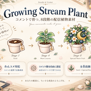 【わんコメ対応】Growing Stream Plant｜コメントで育つ植物・配信素材