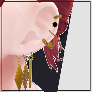 【VRChat】Simple Earrings　7種類×3カラー 缩略图 3