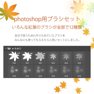 Photoshop用　いろんな紅葉のブラシ素材セット