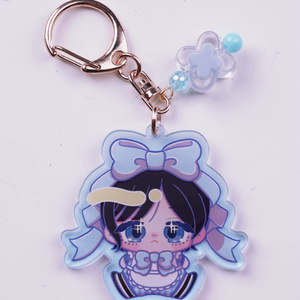 Handmade acrylic keychain with charm - Rei
