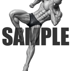 透過PNG素材｜アクションポーズ_ファイティング_0010 / Transparent PNG image material | Action_pose_Fighting_0010