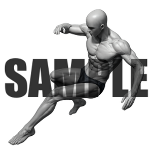 透過PNG素材｜アクションポーズ_ファイティング_0021 / Transparent PNG image material | Action_pose_Fighting_0021