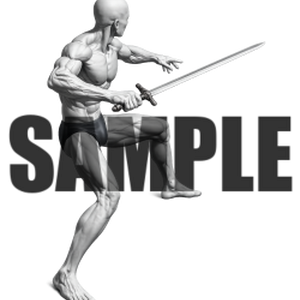 透過PNG素材｜アクションポーズ_ソード_0048 / Transparent PNG image material | Action_pose_Sword_0048