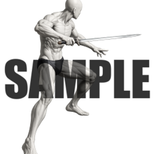 透過PNG素材｜アクションポーズ_ソード_0049 / Transparent PNG image material | Action_pose_Sword_0049