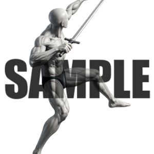 透過PNG素材｜アクションポーズ_ソード_0051 / Transparent PNG image material | Action_pose_Sword_0051