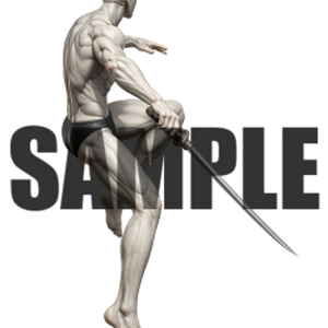 透過PNG素材｜アクションポーズ_ソード_0052 / Transparent PNG image material | Action_pose_Sword_0052