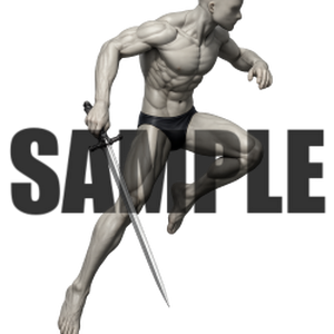 透過PNG素材｜アクションポーズ_ソード_0053 / Transparent PNG image material | Action_pose_Sword_0053