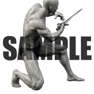 透過PNG素材｜アクションポーズ_ソード_0056 / Transparent PNG image material | Action_pose_Sword_0056