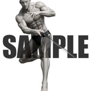 透過PNG素材｜アクションポーズ_ソード_0057 / Transparent PNG image material | Action_pose_Sword_0057