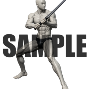 透過PNG素材｜アクションポーズ_ソード_0058 / Transparent PNG image material | Action_pose_Sword_0058