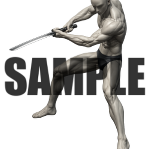 透過PNG素材｜アクションポーズ_ソード_0059 / Transparent PNG image material | Action_pose_Sword_0059