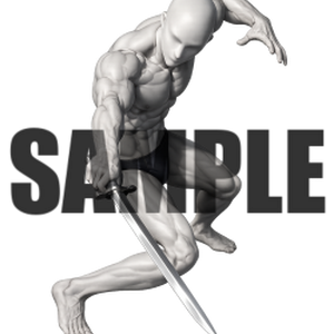 透過PNG素材｜アクションポーズ_ソード_0062 / Transparent PNG image material | Action_pose_Sword_0062