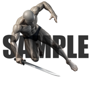 透過PNG素材｜アクションポーズ_ソード_0064 / Transparent PNG image material | Action_pose_Sword_0064
