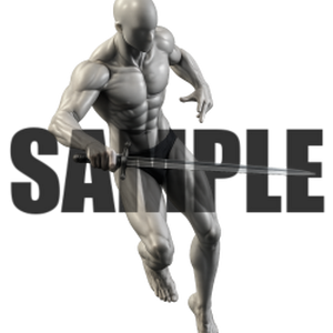 透過PNG素材｜アクションポーズ_ソード_0065 / Transparent PNG image material | Action_pose_Sword_0065