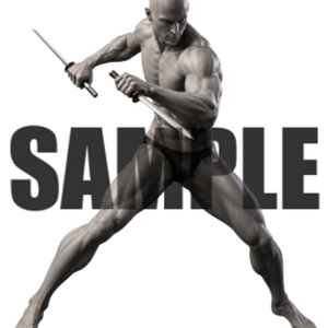 透過PNG素材｜アクションポーズ_ソード_0018 / Transparent PNG image material | Action_pose_Sword_0018