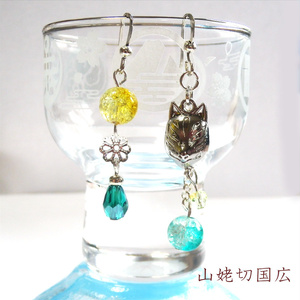 刀剣乱舞 初期刀 山姥切国広 加州清光 歌仙兼定 蜂須賀虎徹 陸奥守吉行 イメージ 刀氷に狐面か花か ピアス イヤリング 