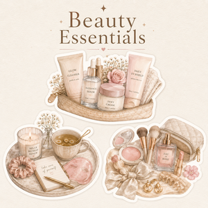 Beauty Essentials Stickers | Self Care PNG Set