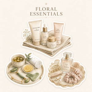 Clean Girl Beauty Stickers | Printable Self Care PNG Set