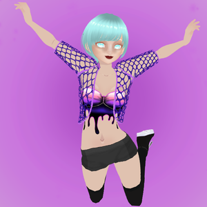 Toxic drip crop top with cropped mesh jacket
