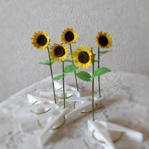 ミニチュア造花 向日葵(5本)