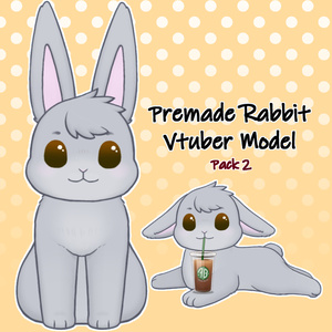 2D rabbit Vtuber model Pack 1 - Fully rigged - arachnidant - BOOTH