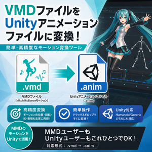 vmdファイルからunityアニメーションファイルに変換するやつ
