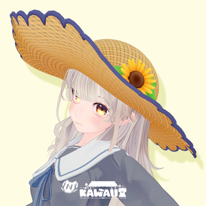 ふわふわ大きな麦わら帽子