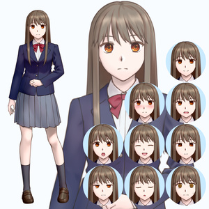 立ち絵素材：ブレザー少女A