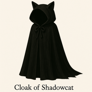 《黒猫の影衣 - Cloak of Shadowcat》【VRChat想定3Dモデル】猫耳フード×ダークファンタジー