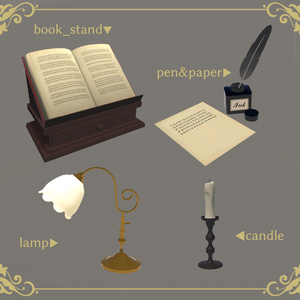【3Dモデル】魔法使いの机＆小物セット 缩略图 4