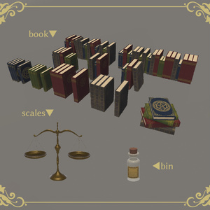 【3Dモデル】魔法使いの机＆小物セット 缩略图 5