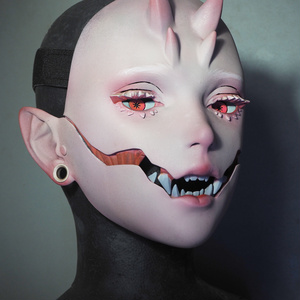 【鬼人面】Albino 【 oni face mask 】