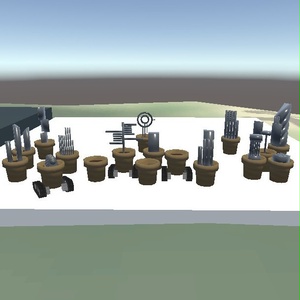 【VRCワールド用インテリア】ポットと金属