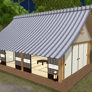 掛巴瓦屋根(ローポリ)