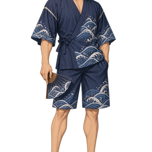 【AI生成・夏の立ち絵】海街の甚平ユウジ｜全身透過PNG 1点