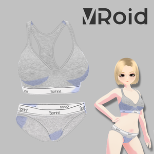 【Vroid】Sports Underwear Inner / レディース インナー ハーフトップ ＆ ショーツ Vroid グレー 下着