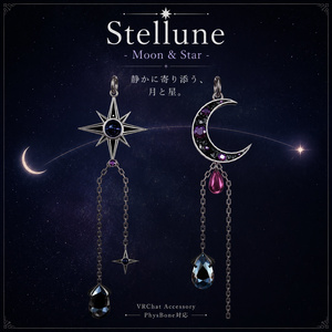 with 04｜【ピアス】Stellune - Moon & Star -