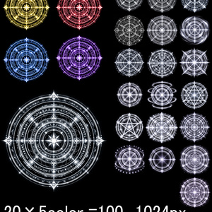 魔法陣素材集100種｜戦闘・召喚・結界エフェクト【PNG】- Magic Circle Effect Pack｜100 High-Resolution Arcane Sigils (PNG)