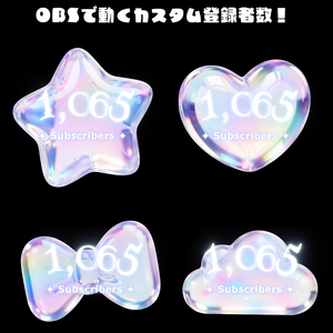 【OBS】Y2Kオーロラのチャンネル登録者数カウンター（全4種類）【CSS】