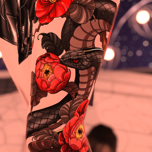 Flower & snake [ tattoo / いれずみ / 刺青 / 入墨 ]