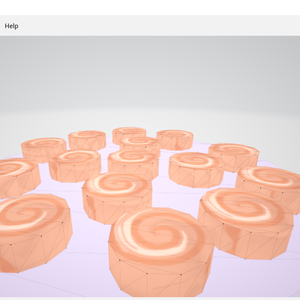 Cinnamon Buns Plate CINNAMON ROLLS Breakfast 3D Model