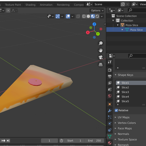 Pepperoni Pizza Slice with Keyshapes FBX