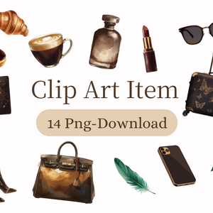 14 PNG | Classic Brown Lifestyle Clipart Set 2