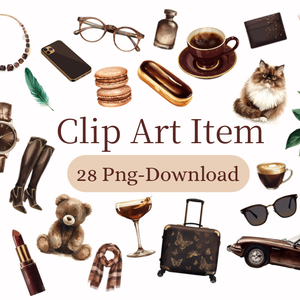 28 Png | Classic Brown Lifestyle Clip Art Collection