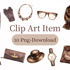 10 Png | Classic Fashion Clip Art Set