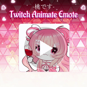 【Twitch Animated Emotes】桃です Animated Emotes - Twitch Animated Emotes | Livestream Emote, Cute Emote, VTuber Emotes, Discord Emote,Chibi Emote.