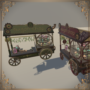 Steampunk herbalist's wagon shop Set (スチームパンクハーブ専門店のワゴンショップセット)